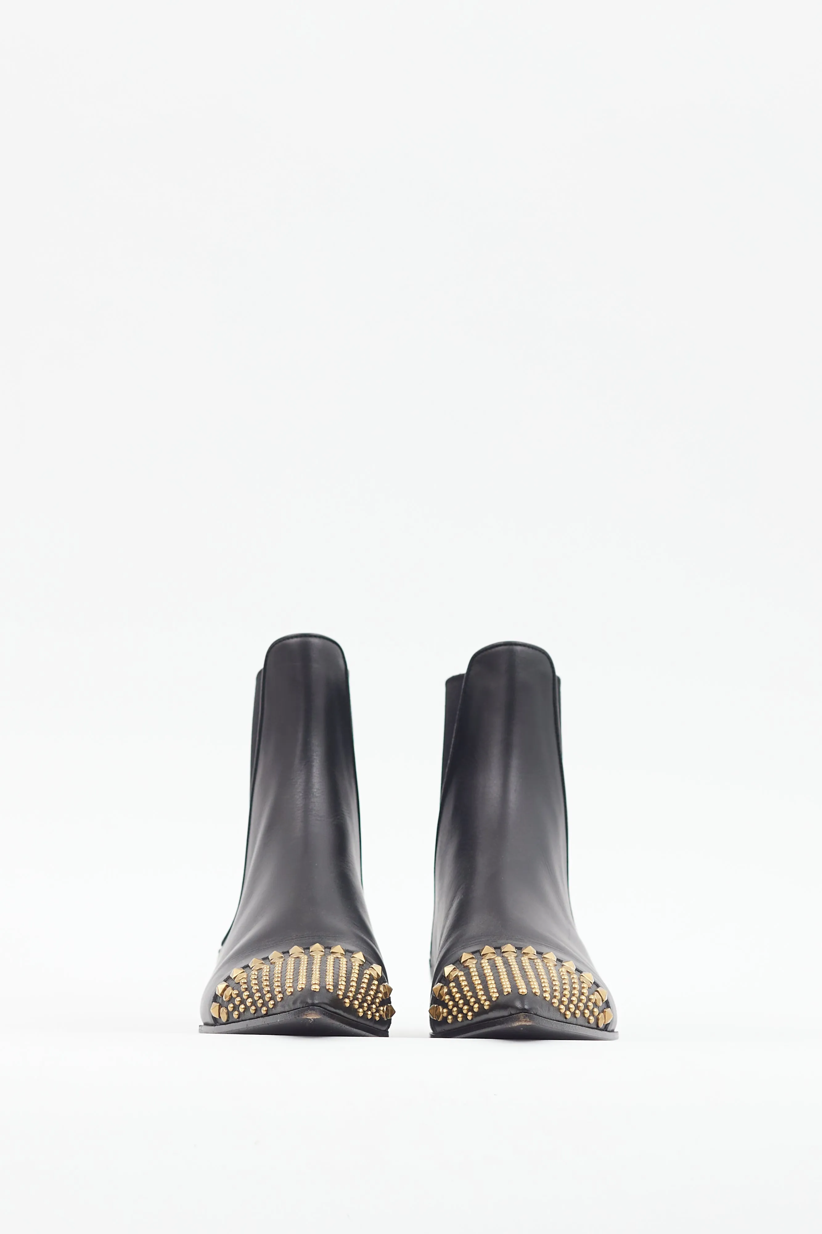 Black & Gold Studded Toe Boot