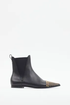 Black & Gold Studded Toe Boot