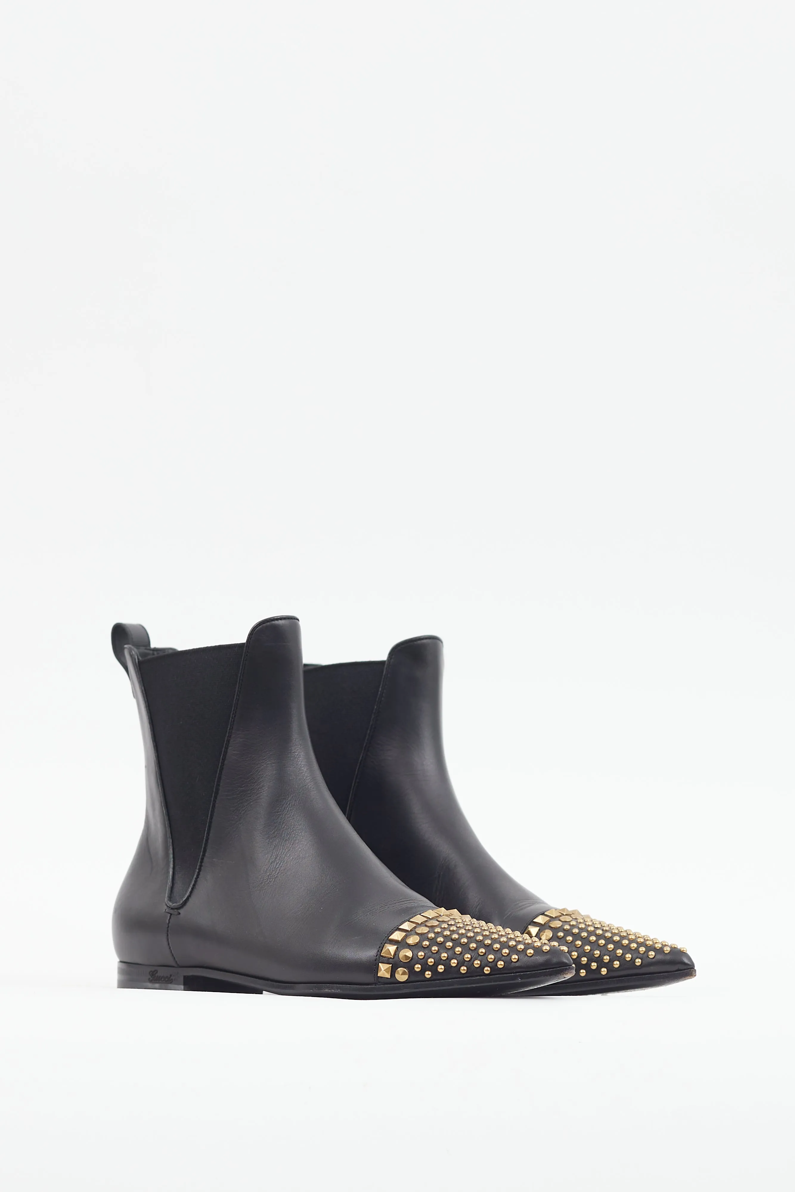Black & Gold Studded Toe Boot