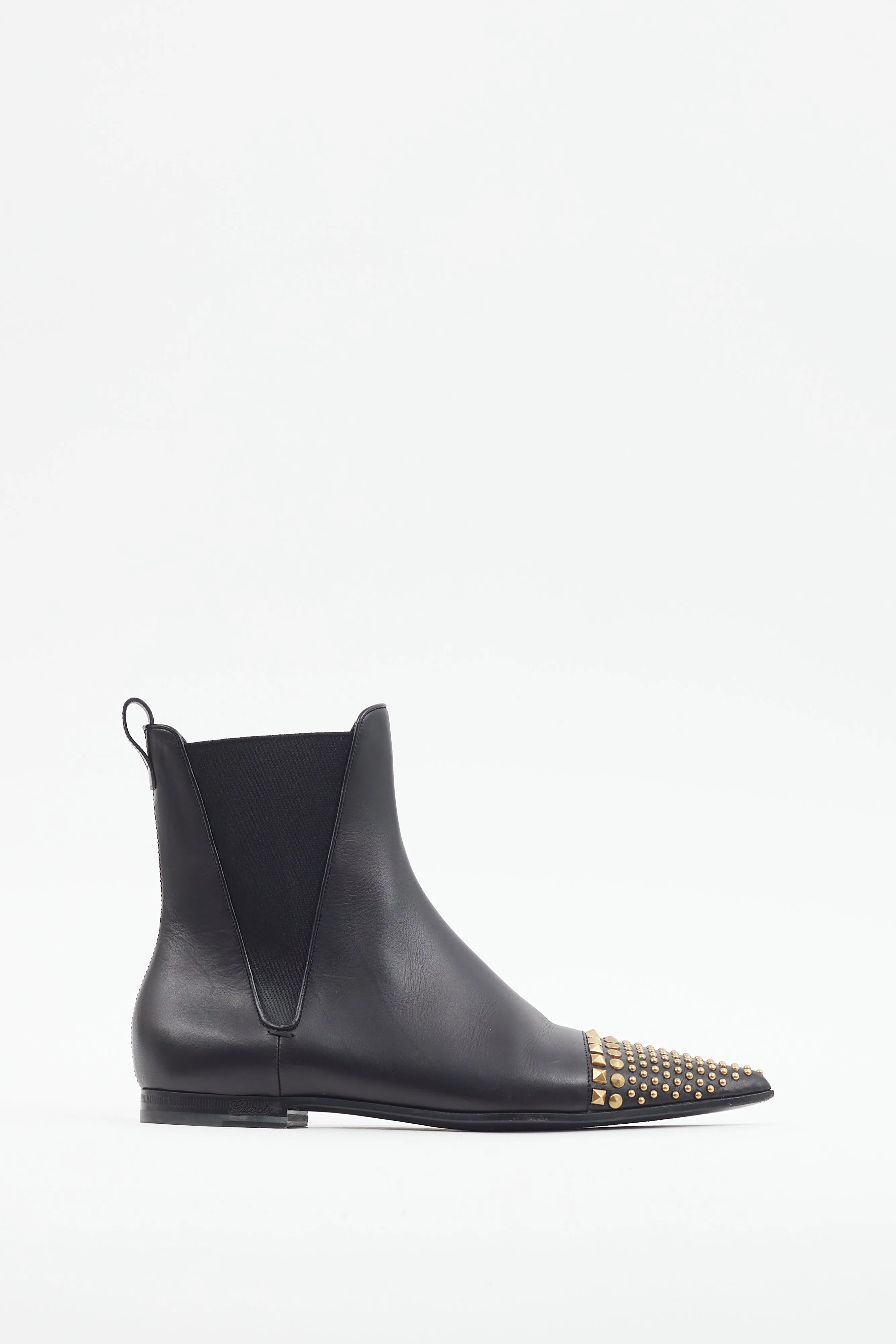 Black & Gold Studded Toe Boot