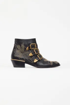 Black & Gold Susanna Studded Boot