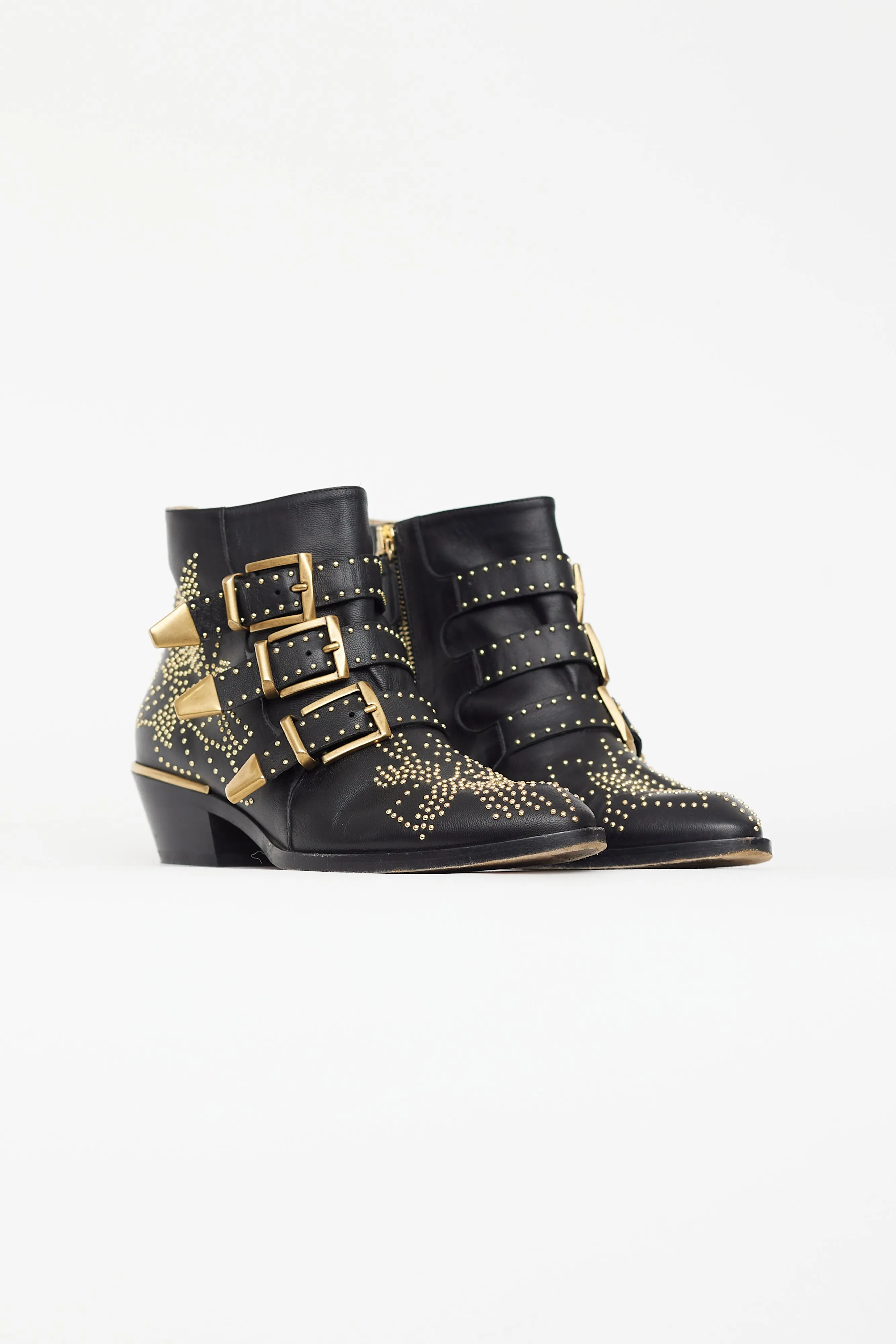Black & Gold Susanna Studded Boot