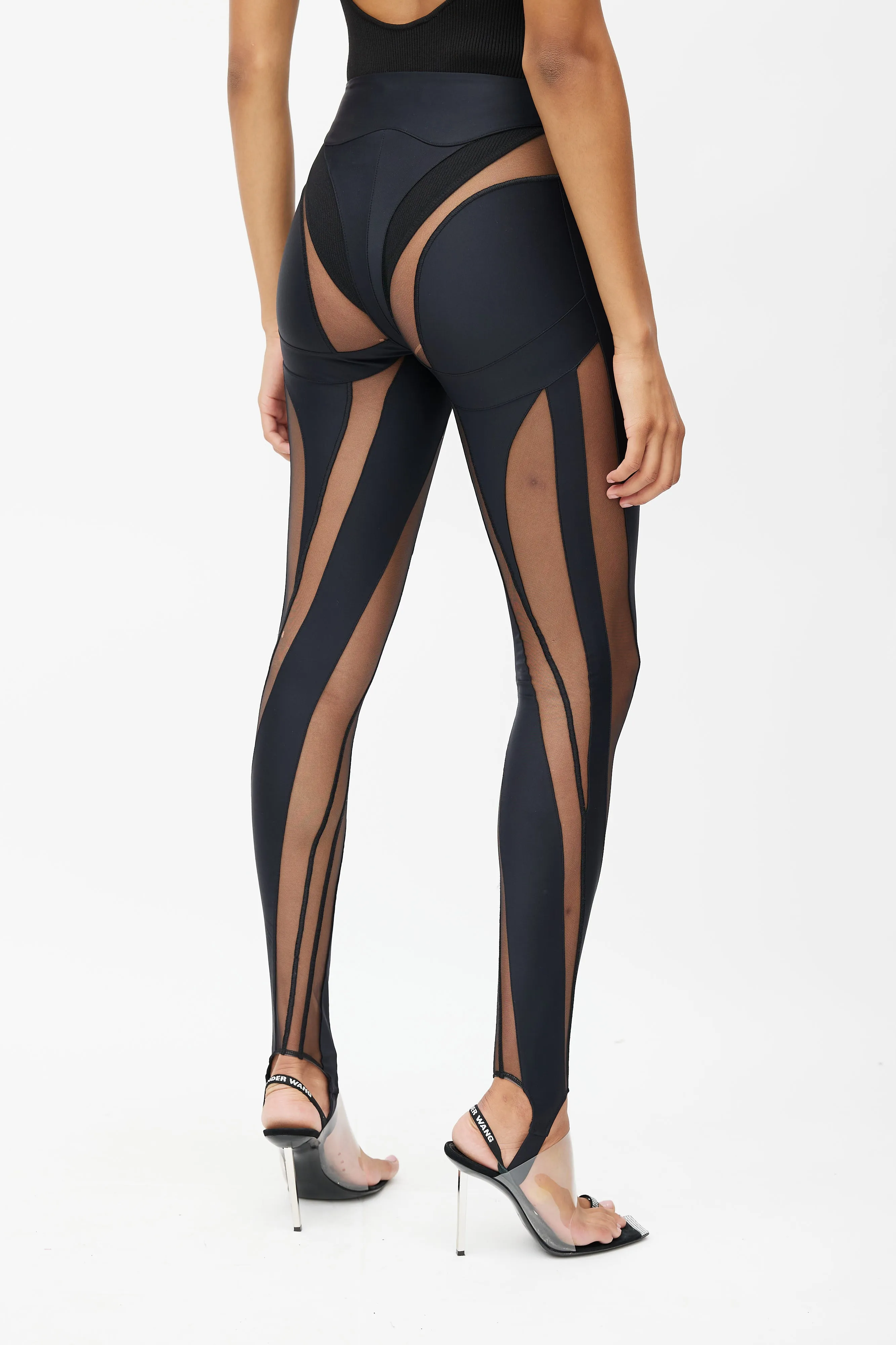 Black Spiral Mesh Legging