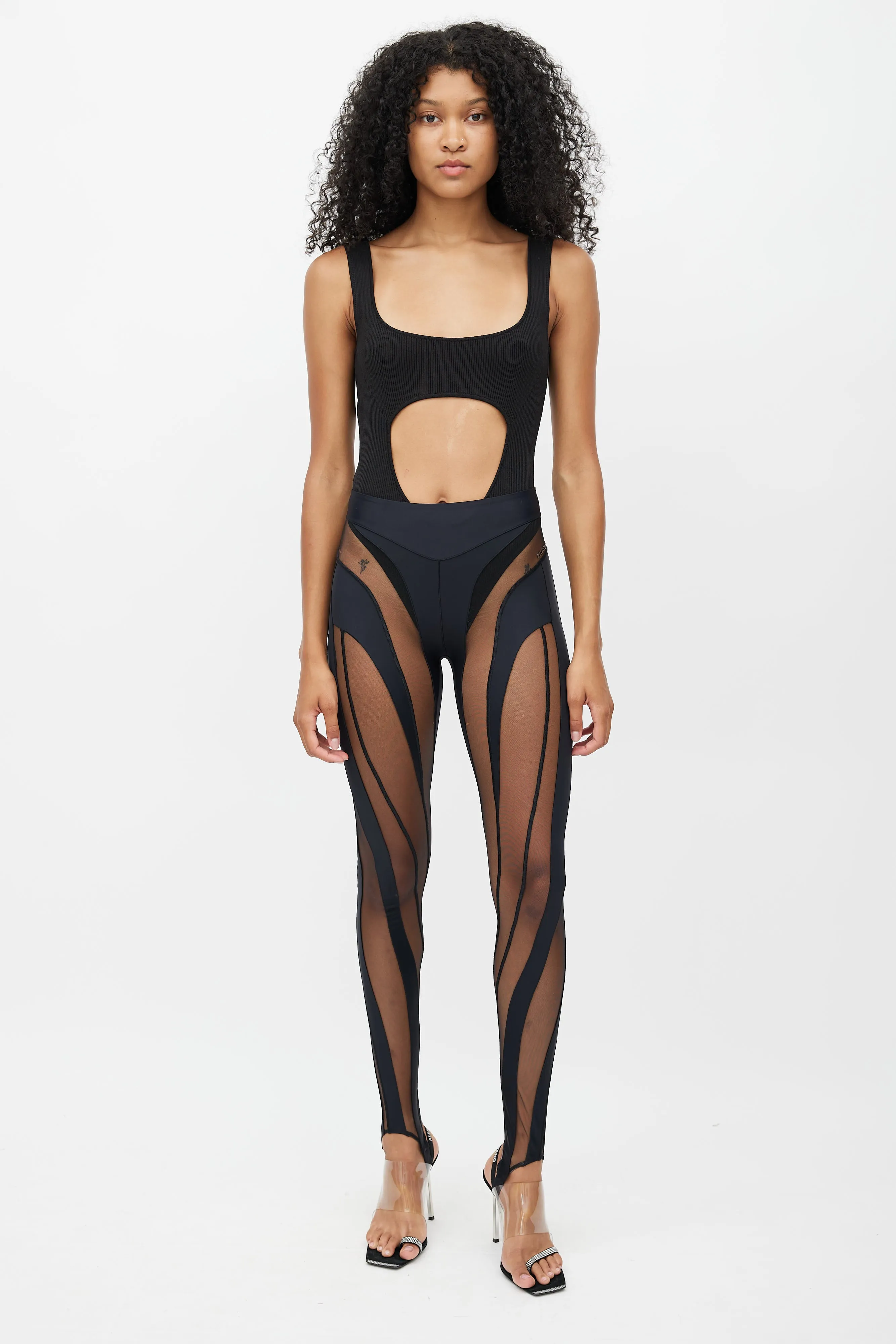 Black Spiral Mesh Legging