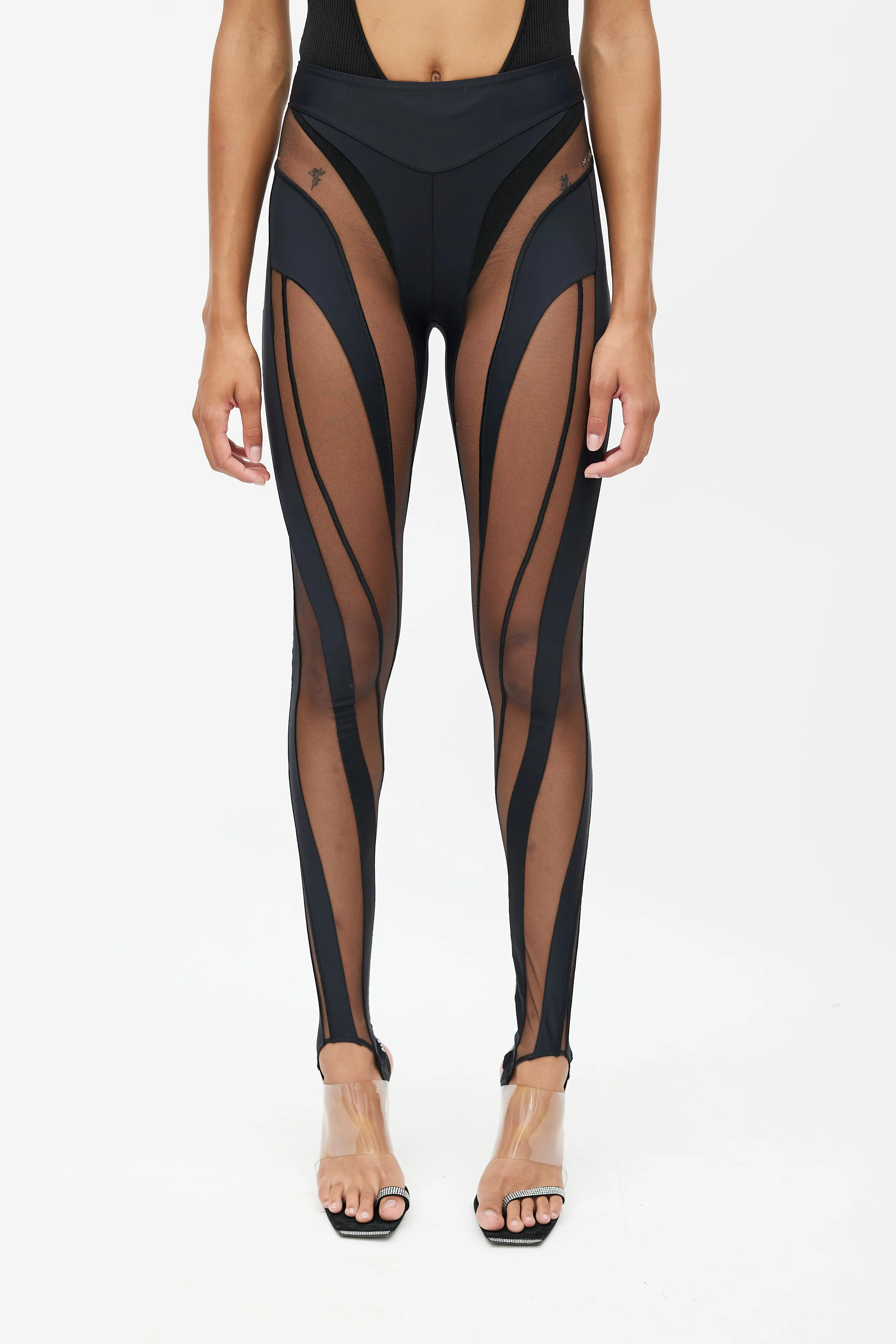 Black Spiral Mesh Legging