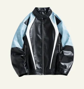 Color-Touched Leather Jacket