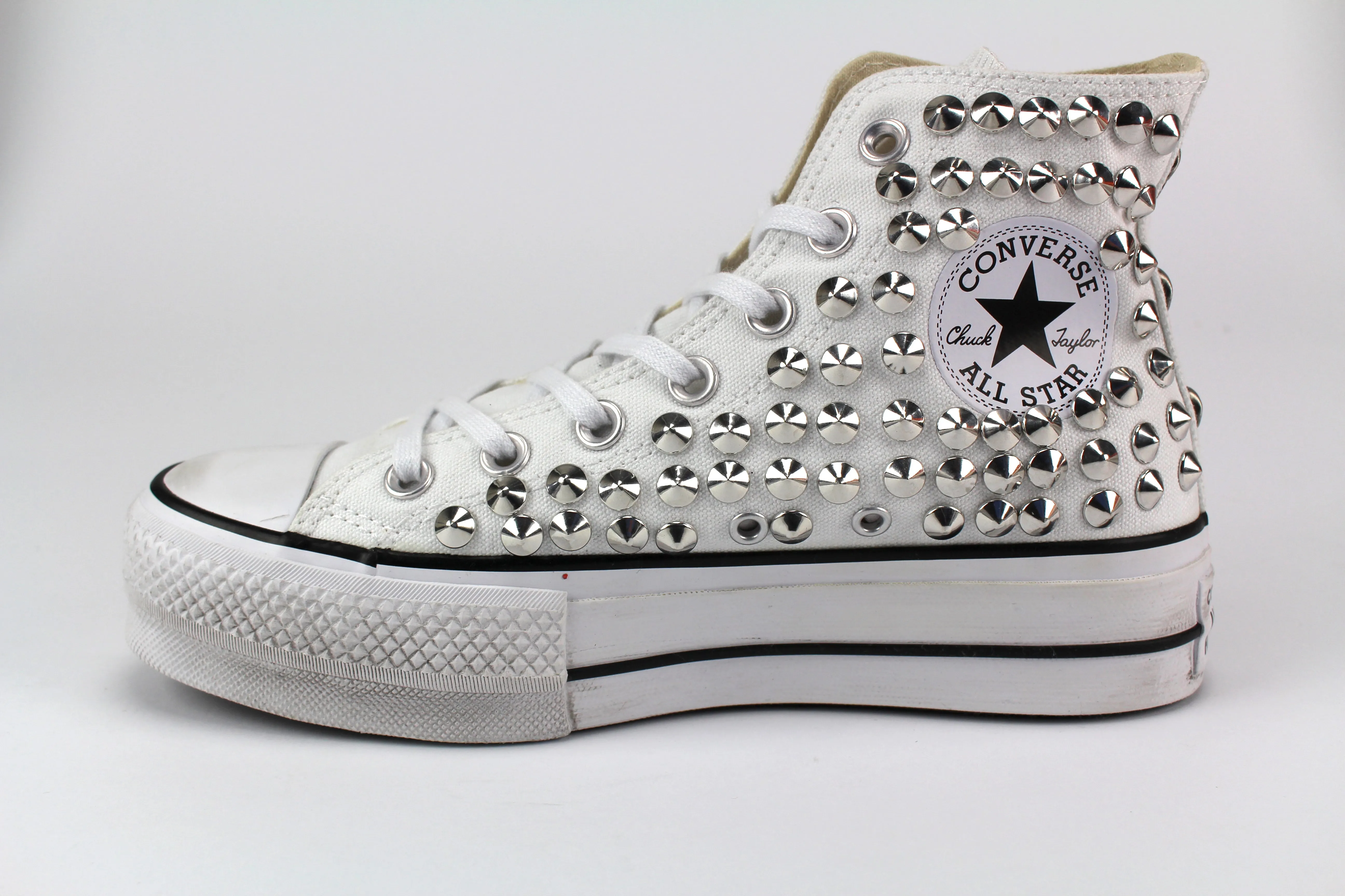 Converse All Star Platform White Total Borchie
