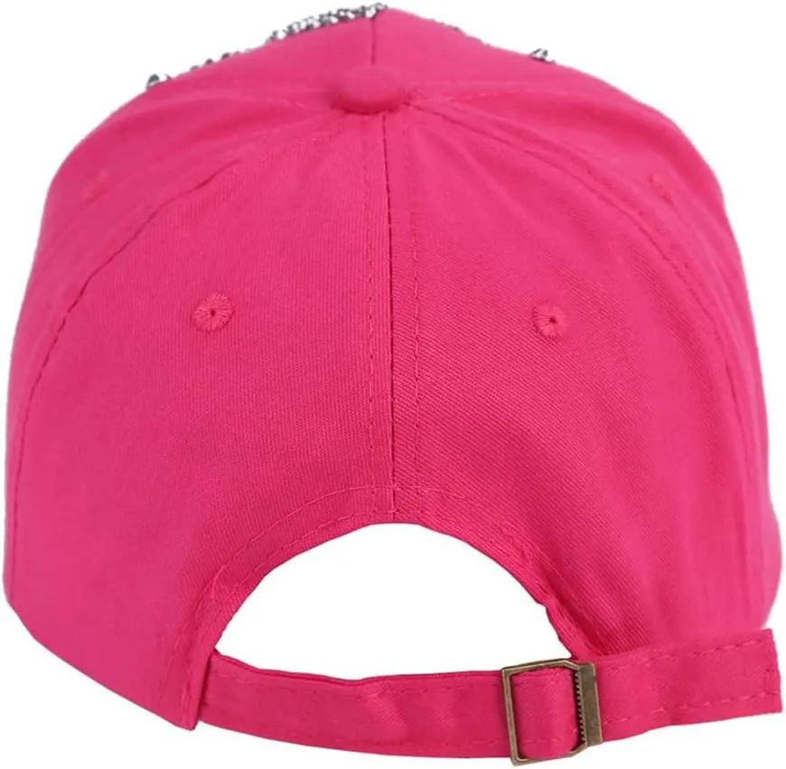 ECYC Ltd Baseball Cap Adjustable Bling Paw Shaped Rhinestone Crystal Baseball Hat Cotton Breathable Hat for Women Men