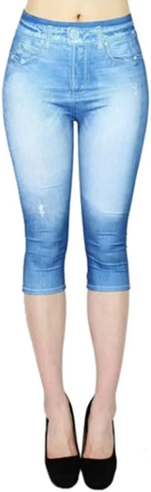 GOKKILRW Denim Cpair for Women Mid-Rise Curvy Skinny Stretch Denim Jeans Pant Classic Summer Lightweight Bermuda Denim Shorts