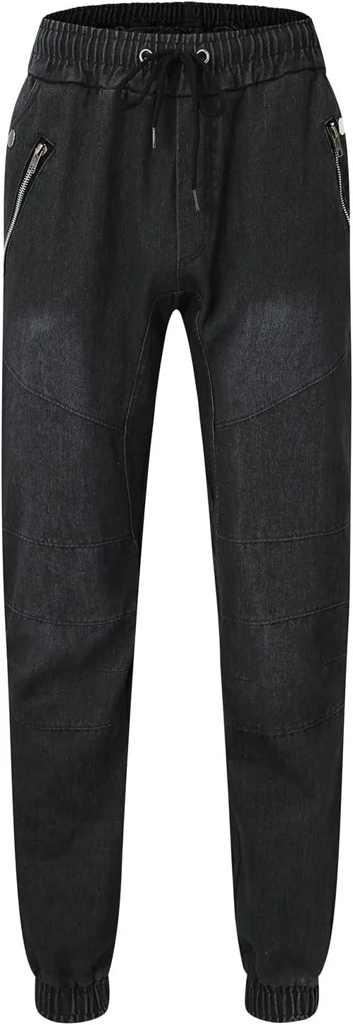 Jeans for Men Straight Fit Classic Comfort Flex Retro Jeans Pants Zipper Pockets Lightweight Denim Trousers