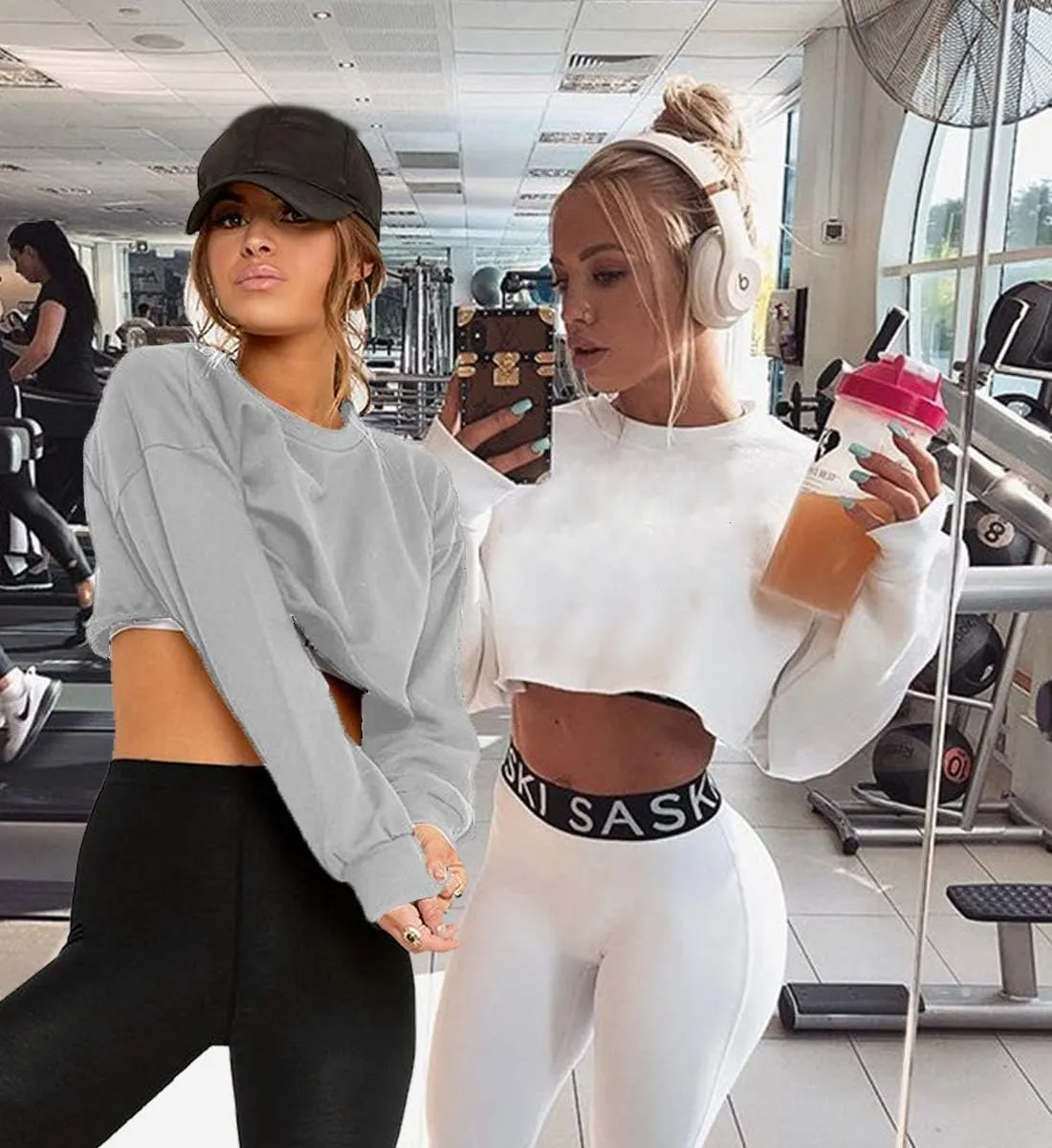 Kyerivs Casual Crop Sweatshirt for Women Crewneck Cropped Shirts Workout Long Sleeve Crop Tops