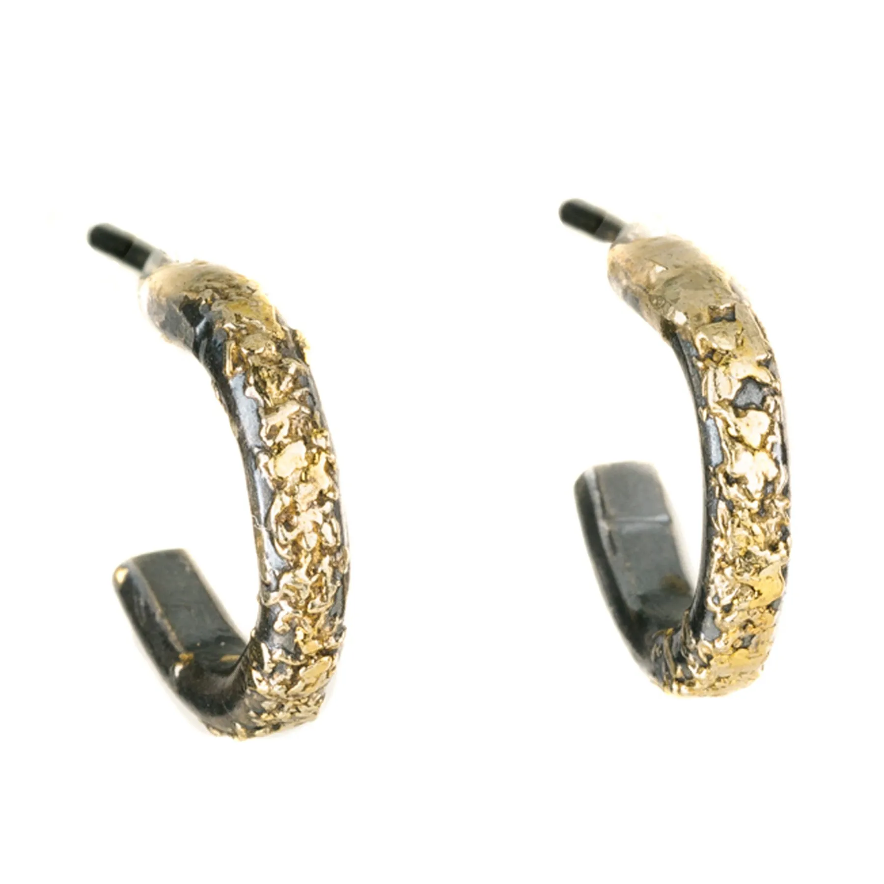 Miniest Hoop Earrings - 18k Gold, 22k Gold Dusted, Oxidized Silver