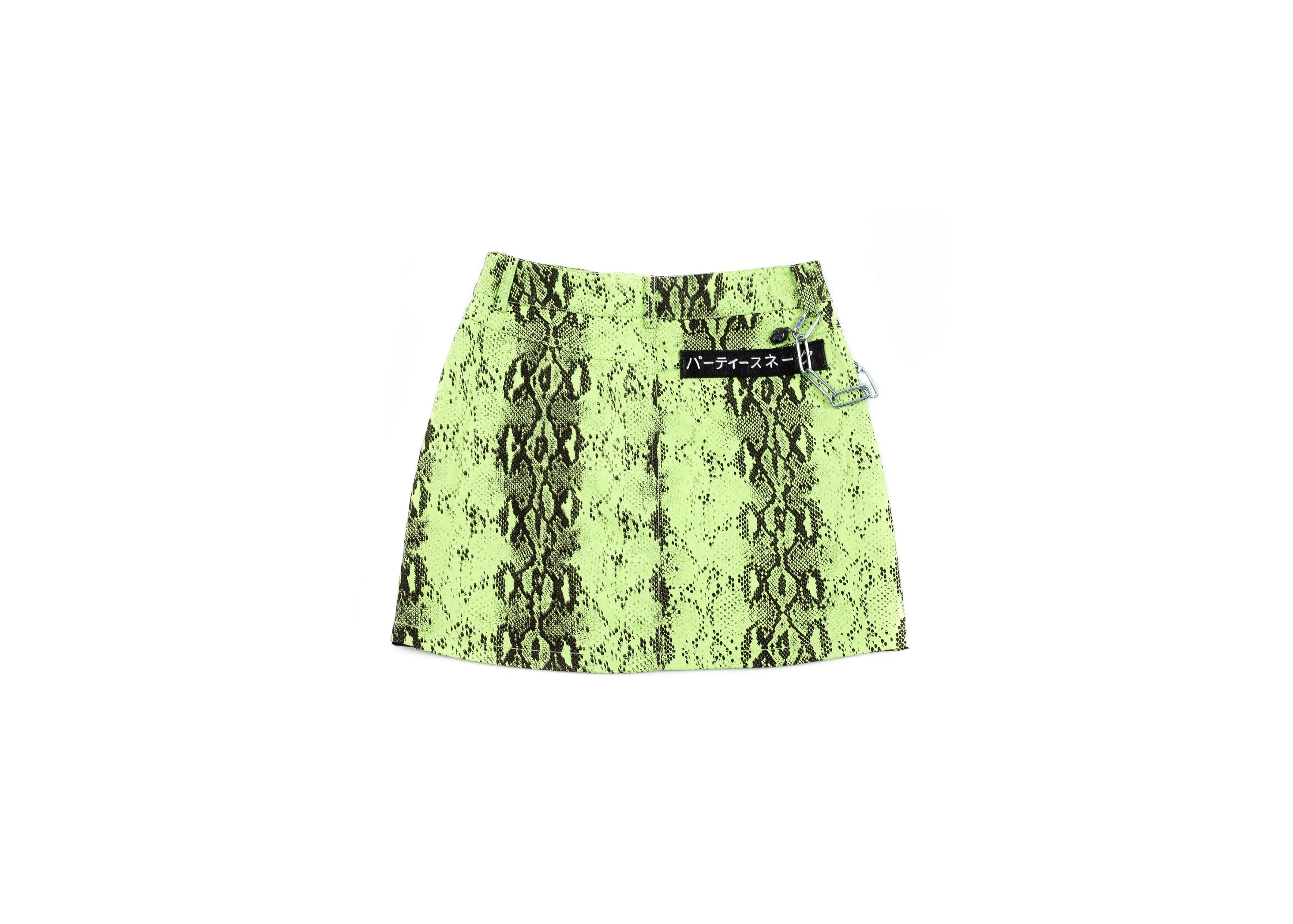 Neon Viper Skull Mini Skirt w/ Chain New