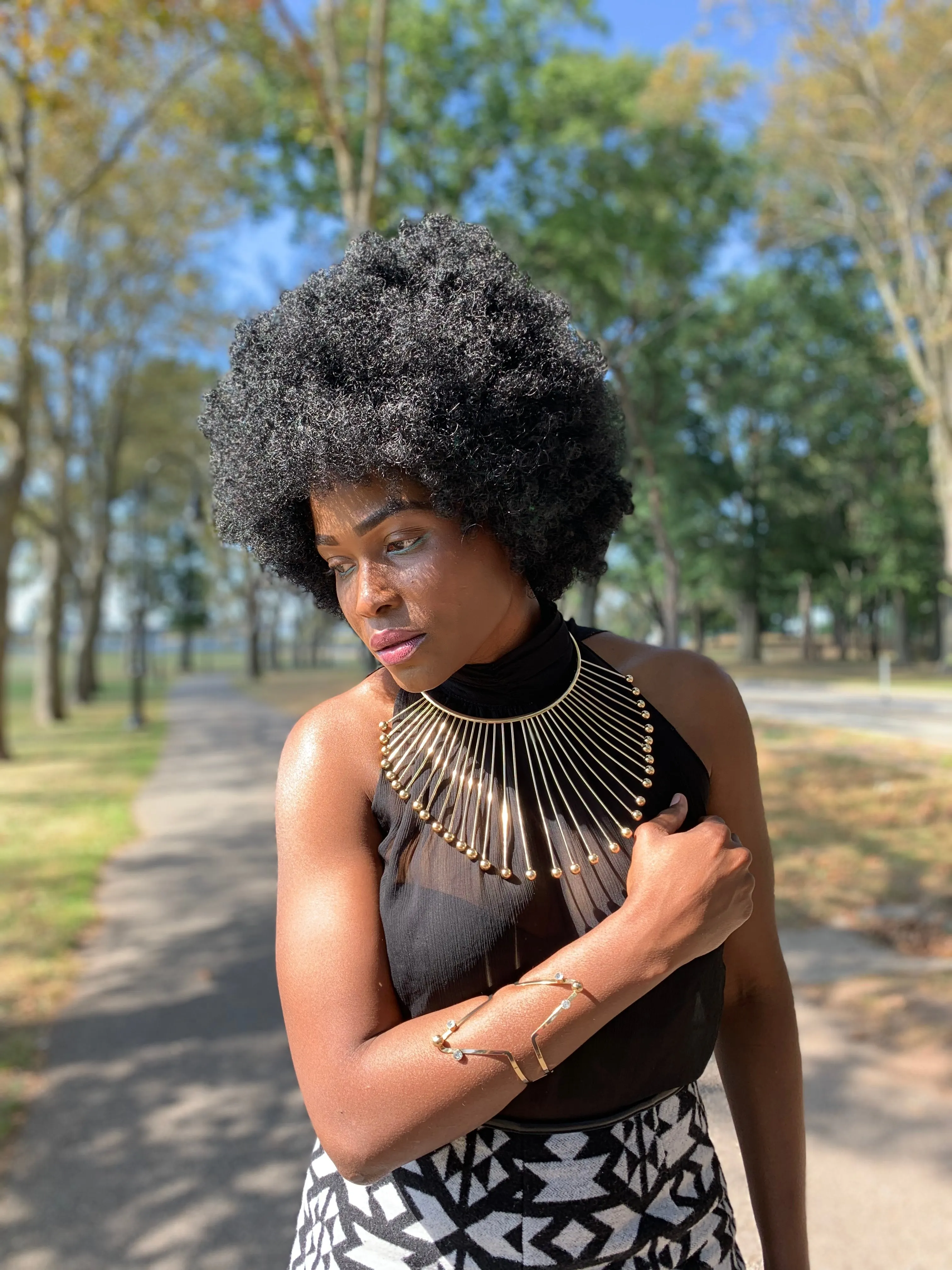Oversized Ball Studded Statement Necklace