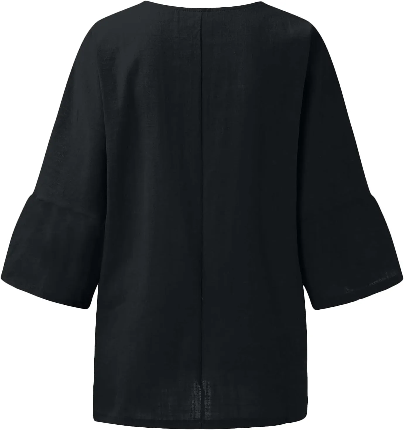 Oversized Cotton Linen Shirts for Women 2023 Summer Casual Half Sleeve Crewneck Tunic Tops Loose Comfy Basic Blouse