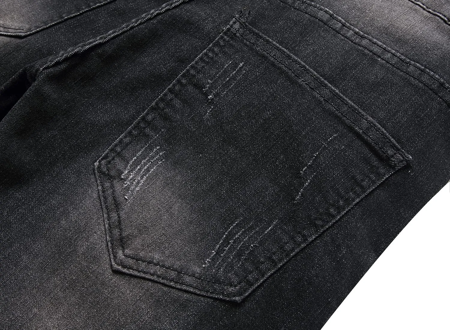 QIMYUM Men's Slim Fit Jeans Ripped Skinny Jeans for Men, Fashion Biker Jeans Stretch Moto Cargo Denim Pants