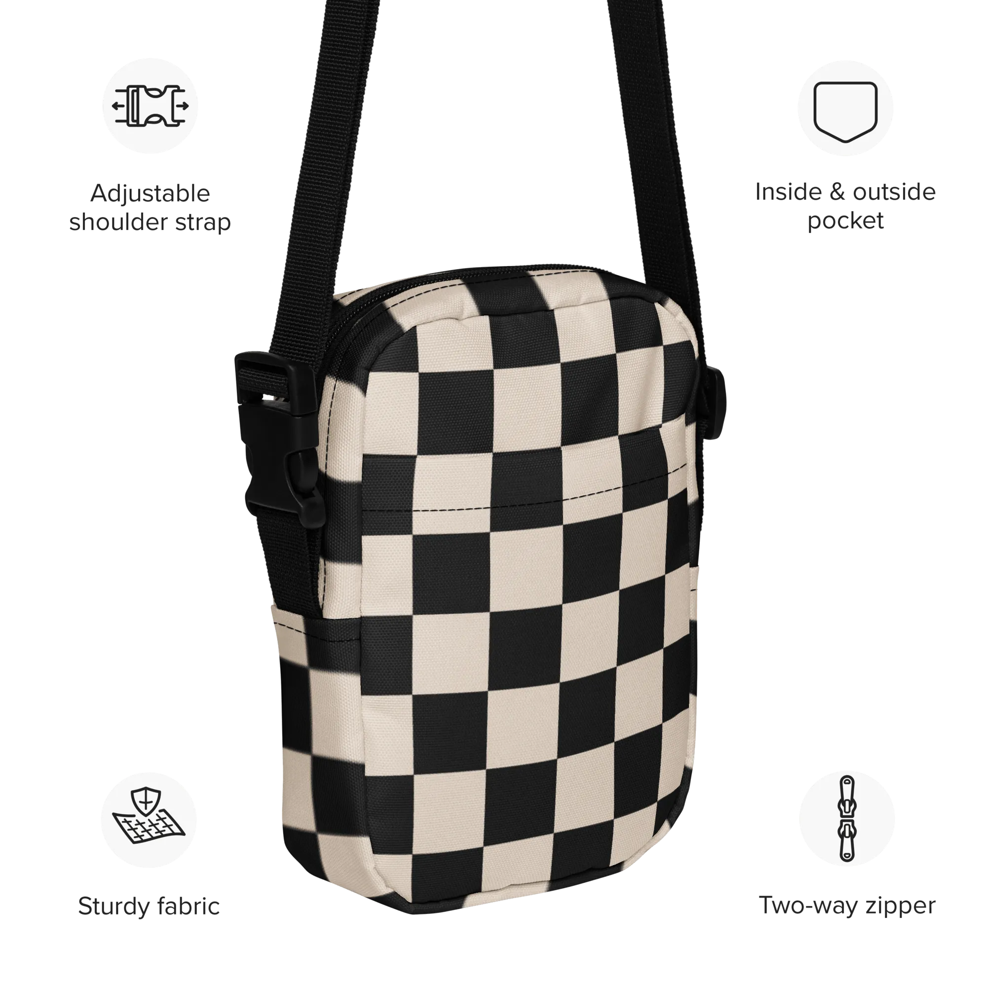 Retro Revival Checkerboard Crossbody Bag