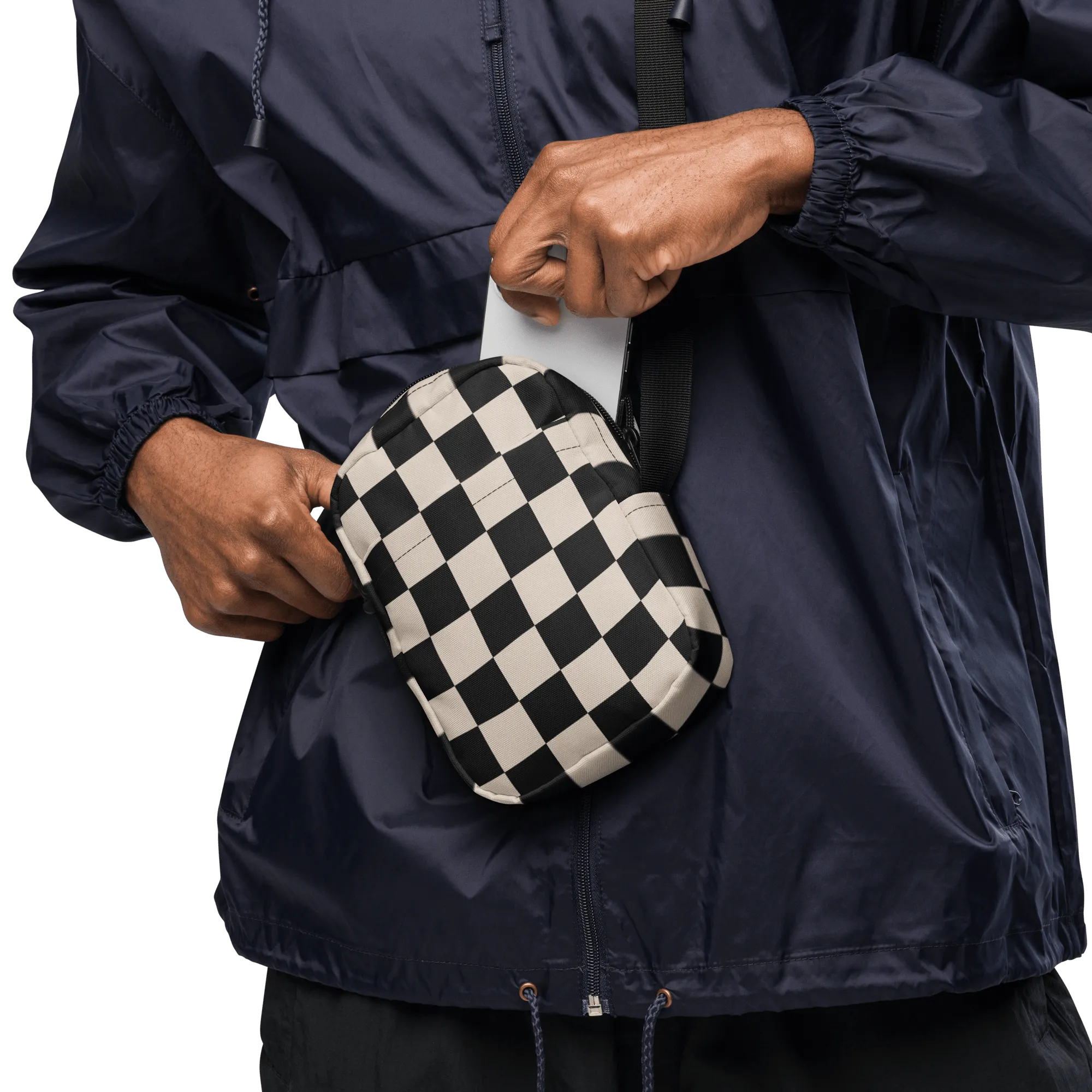 Retro Revival Checkerboard Crossbody Bag