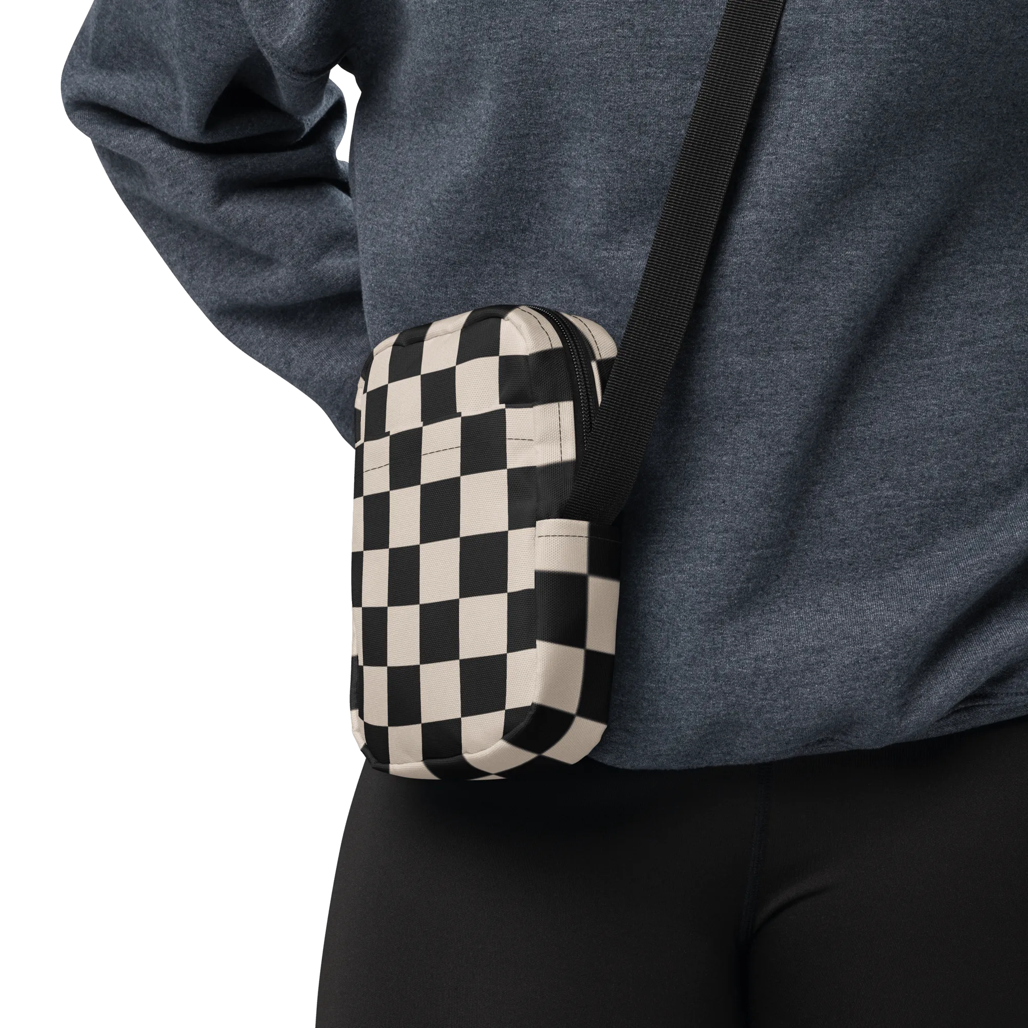 Retro Revival Checkerboard Crossbody Bag