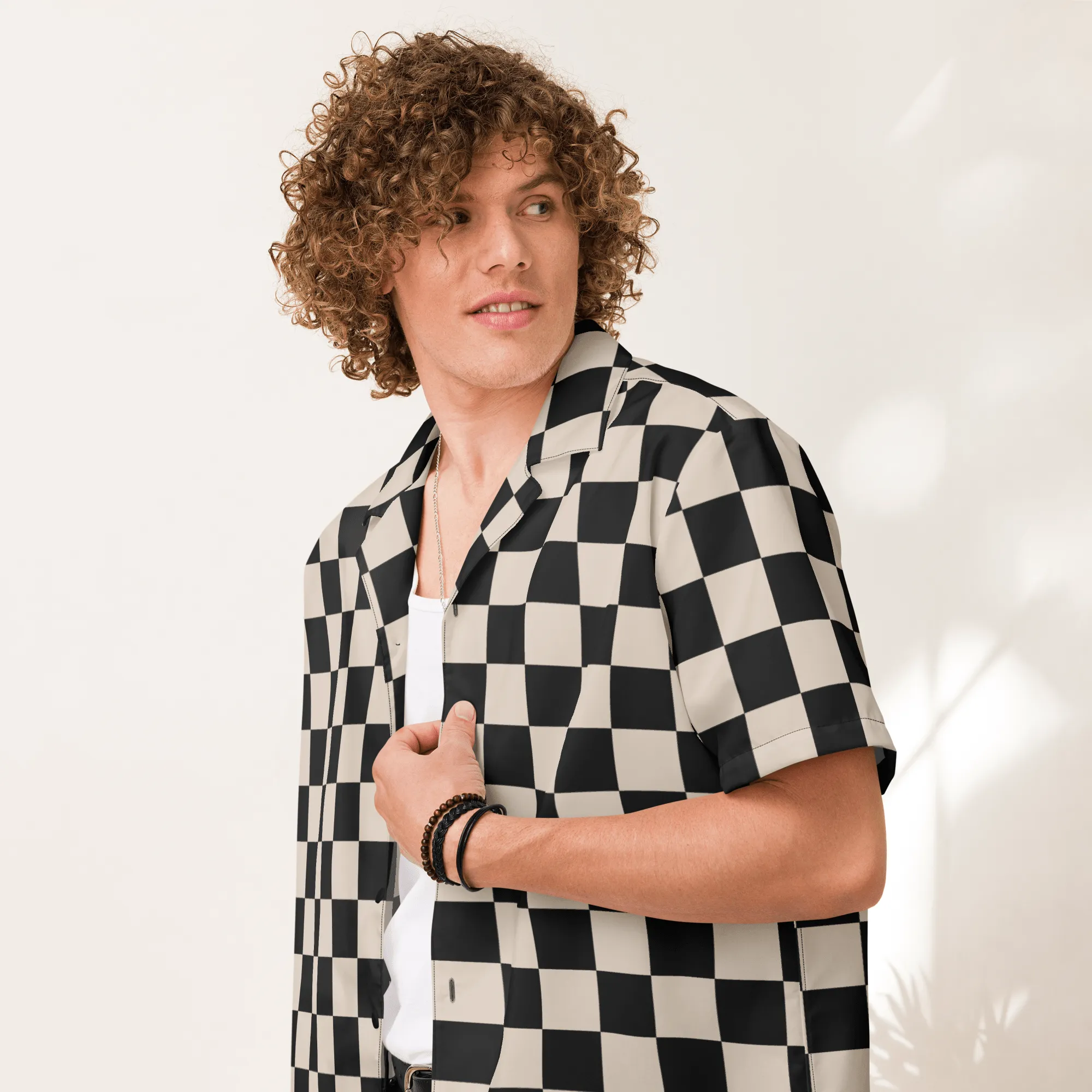 Retro Revival Checkered Button-Up Shirt