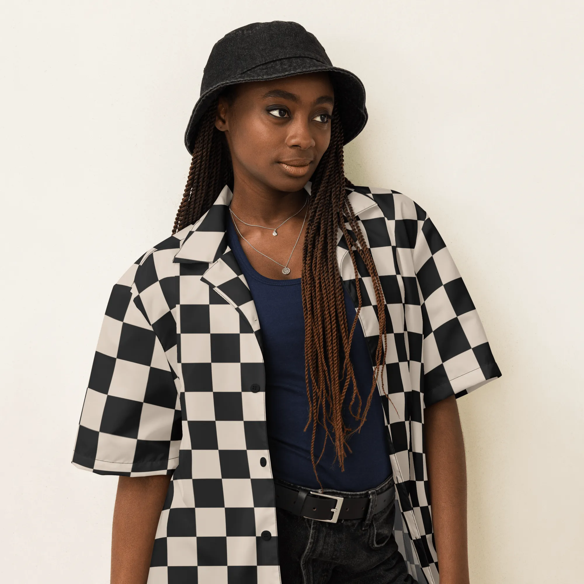 Retro Revival Checkered Button-Up Shirt