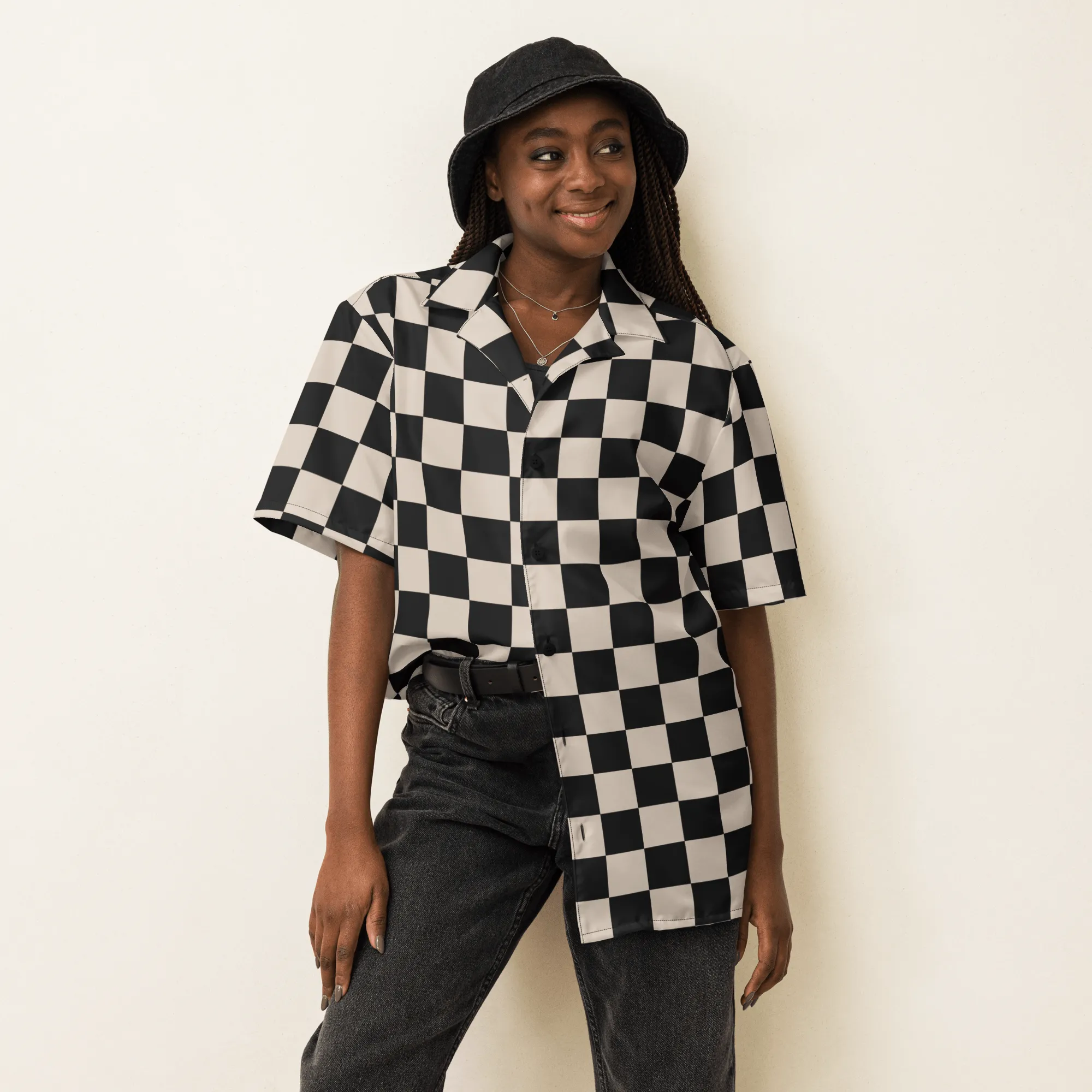 Retro Revival Checkered Button-Up Shirt