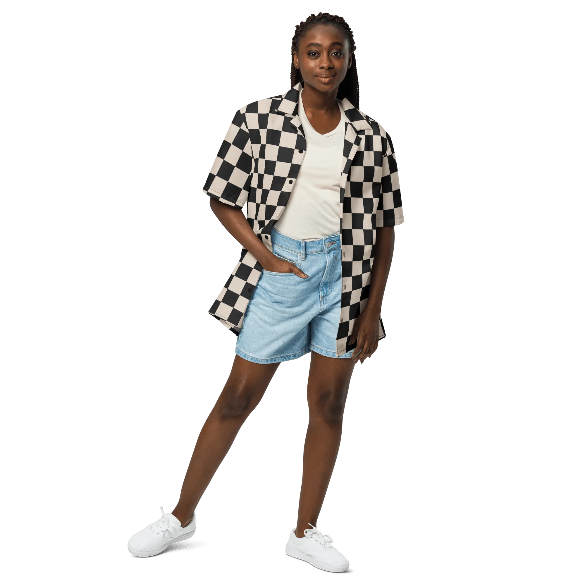 Retro Revival Checkered Button-Up Shirt