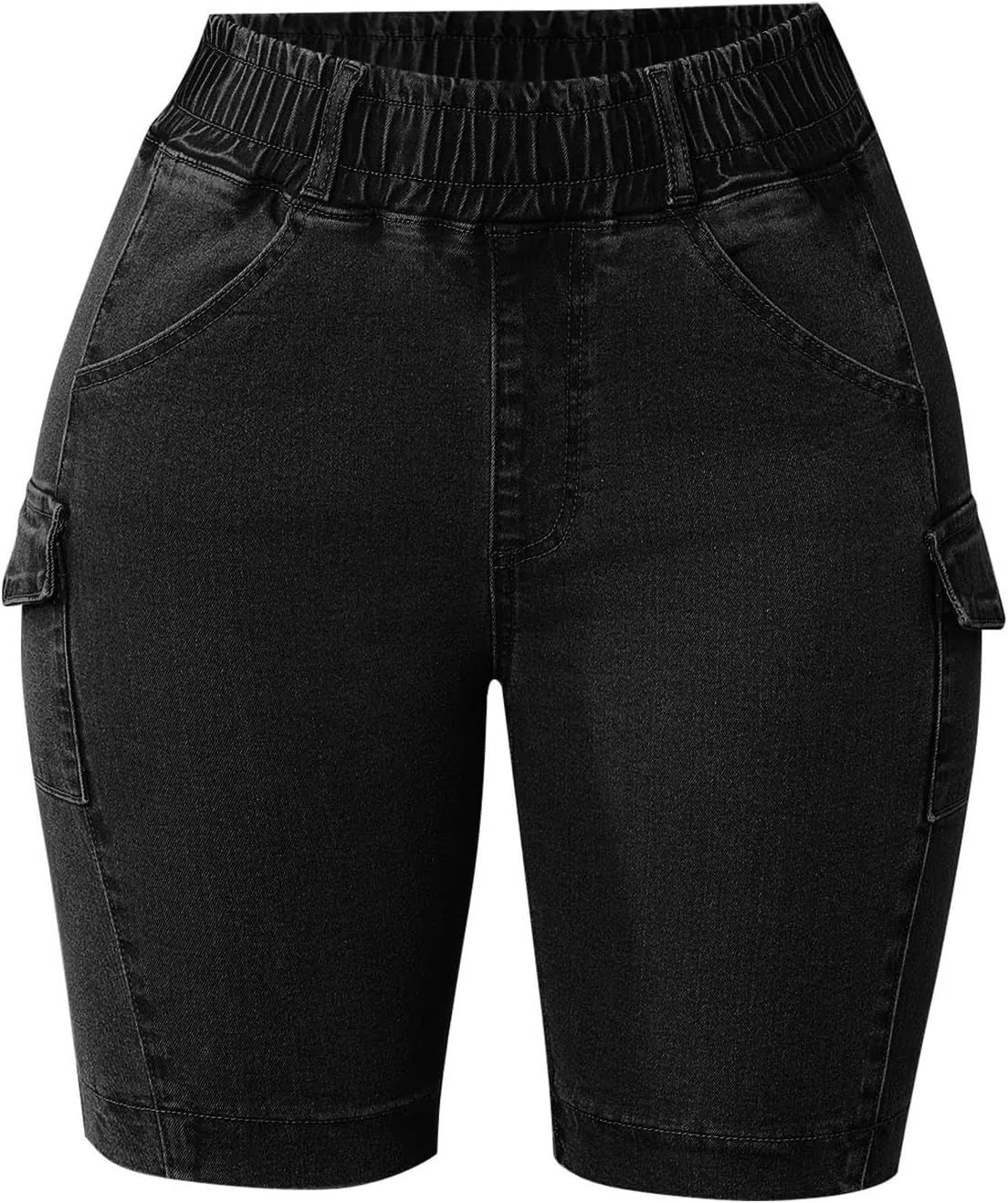 Womens Denim Shorts High Waisted Straigh Leg Summer Casual Jeans Shorts Lightweight Slim Fit Trendy Baggy Bermuda Shorts