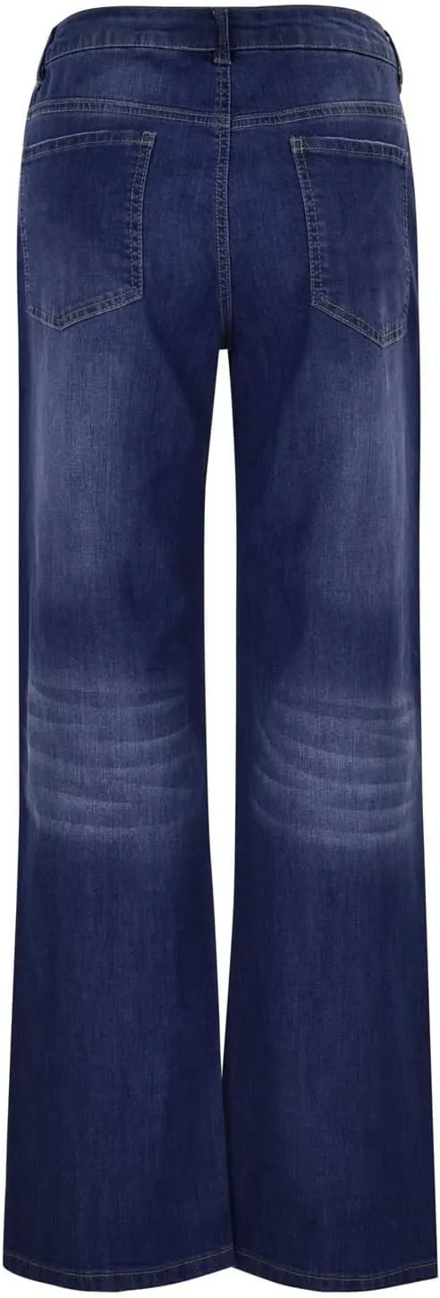 Women's High Waisted Jeans Boyfriend Straight Leg Casual Denim Pants Jeans Stretchy Leg Baggy Trendy Trousers