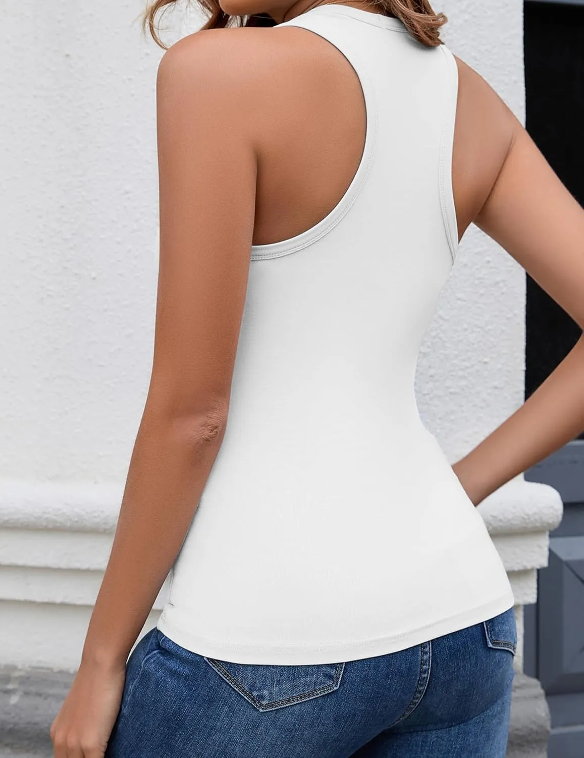 Womens Square Neck Crop Tops Cute Basic Tight Tank Tops 2025 Clothes